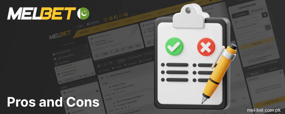 Advantages and drawbacks of Melbet for Pakistani users